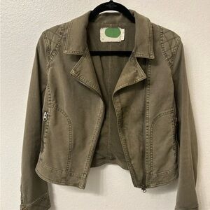 Anthropologie Khaki Bomber Jacket